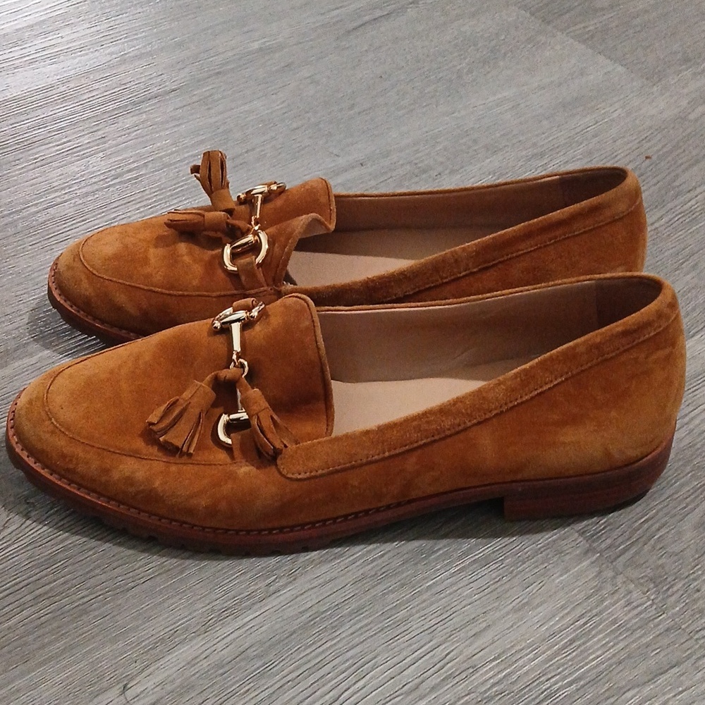 Talbots Women's Suede Tassel Loafers in Camel  Sz 10.5  EUC - Picture 3 of 9